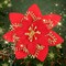 12PCS Christmas Poinsettia Flowers Decorations Artificial Red Glitter Poinsettia Ornaments with Clips & Stems for Xmas Tree, Wreaths, Garland, Holiday Decor